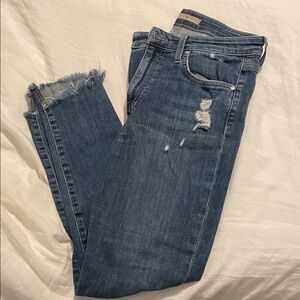 Distressed Blue Jeans